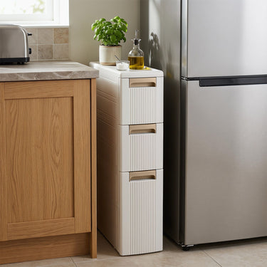 3/4-Tier Narrow Storage Cabinet with 3/4 Drawers and 2/3 Dividers