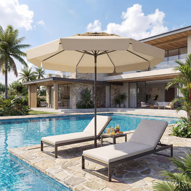 3M Patio Umbrella with 3-Tier Vented Top and 8 Ribs for Outdoor Yard