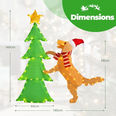 140CM Christmas Tree with Dog Decoration for Yard