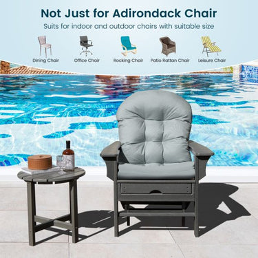 12 cm Thick Patio Chair Cushion with Fixing Straps for Adirondack