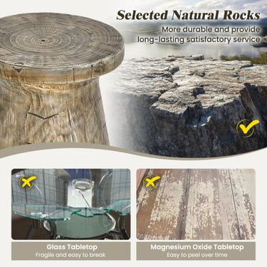 43 cm Small Mushroom shaped Outdoor Side Table with Wood Grain