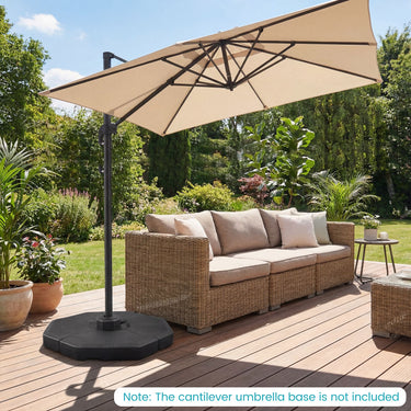 4 Pieces Cantilever Umbrella Base 192kg with Sealed Inlets and Handles