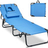 Face Down Tanning Chair, Beach Lounge Chair with 5-Level Adjustable Backrest & 3 Removable Pillows - PatiojoyAU