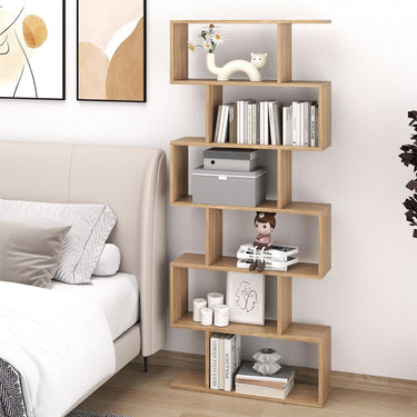 6-tier Bookshelf with Anti-Tipping Device for Office & Home