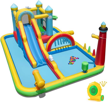 Inflatable Water Slide, Giant Water Park w/Long Slide