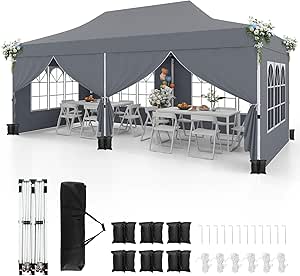 3 x 6 M Canopy with 6 Detachable Sidewalls