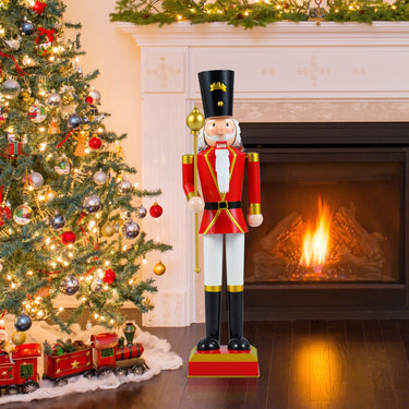 83cm/122cm Christmas Nutcracker Xmas Nutcracker Figure with High Hat and Beautiful Scepter