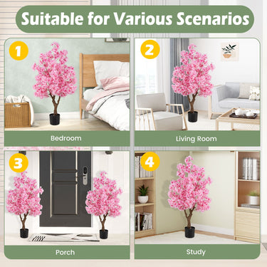 120cm Artificial Cherry Blossom Tree No Assembly Needed with Base