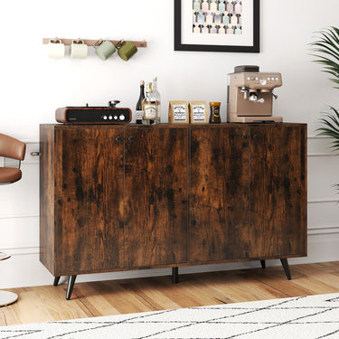 Mid Century Modern Buffet Sideboard with 4 Doors and Adjustable Shelves