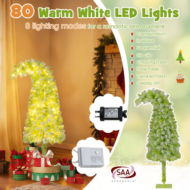 1.5/1.8M Whimsical Christmas Tree Pre-Lit Artificial Holiday Tree with Bendable Top