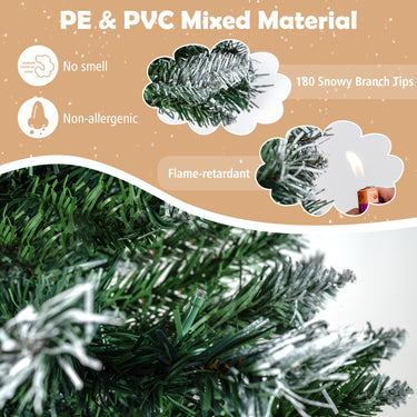 120cm Pre-lit Artificial Christmas Trees, Potted Xmas Tree w/ 80 Dimmable Warm White & Multi-colored LED Lights