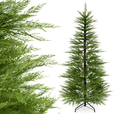 180cm Pre-Lit PE Artificial Christmas Tree w/ 890 Warm White Lights
