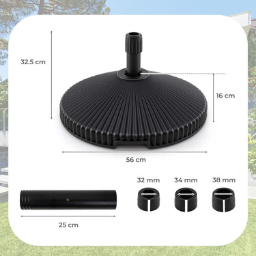 Fillable Umbrella Base with Shell Texture and 3 Couplers