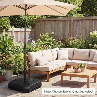 Fillable Patio Umbrella Base with Wheels and Telescopic Pull Rod for Patio and Pool