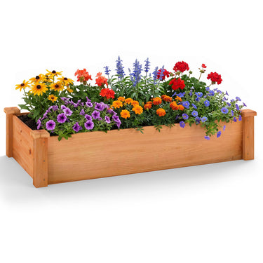 120 x 61 x 25.5 cm Outdoor Elevated Planting Bed for Garden