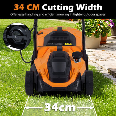 36cm 12-Amp Corded Electric Lawn Mower w/ 5-Position Height Adjustment