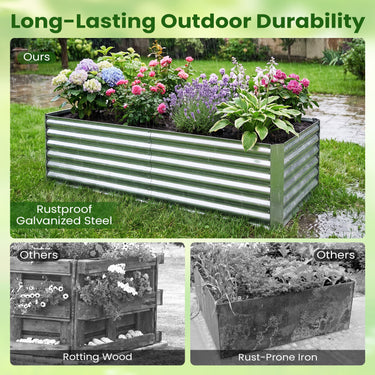180 x 90 x 50 cm Galvanized Raised Garden Bed Kit, Planter Box