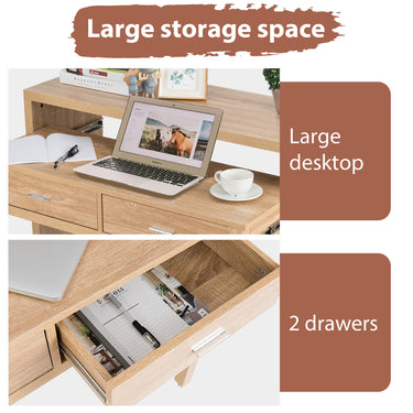Extending Writing Desk Console Table with 2 Drawers