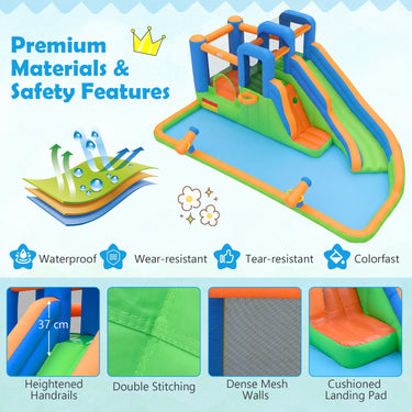Inflatable Water Slide Park Kids Inflatable Bounce House with Slide Jumping Area without Blower