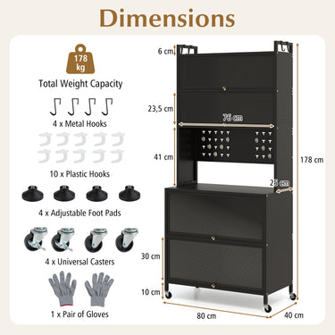 6-Tier Kitchen Pantry Cabinet with Hutch and Flip Doors