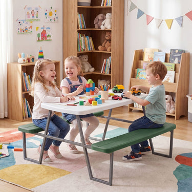 Kids Picnic Table with Benches and Umbrella Seats 4 for Lawn Garden Patio