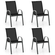 Set of 4 Outdoor Patio Chairs with Weather Resistant Fabric