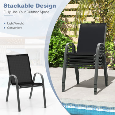 Set of 4 Outdoor Patio Chairs with Weather Resistant Fabric