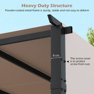 3 x 3 M Flat Top Pergola with Retractable Canopy