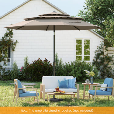 Costway 3M 3-Tier Patio Umbrella with Push Button Tilt