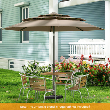 Costway 3M 3-Tier Patio Umbrella with Push Button Tilt