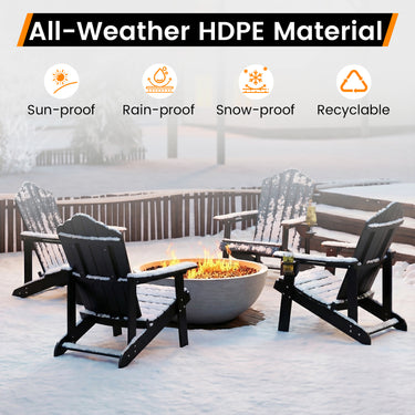Adirondack Chair with Cup Holder, Outdoor Patio Weather Resistant Adirondack Chair