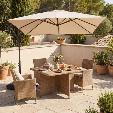 Square 2.5 x 2.5M Patio Offset Cantilever Umbrella, Outdoor Hanging Market Umbrella