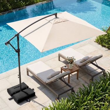 Square 2.5 x 2.5M Patio Offset Cantilever Umbrella, Outdoor Hanging Market Umbrella