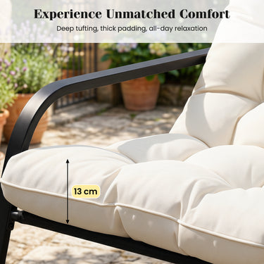 Large Outdoor Lounge Chair Rocking with Thick Cushion for Garden