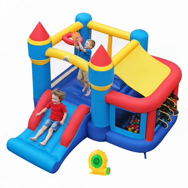 5-in-1 Inflatable Kids Jumping Castle Bouncer with Slide