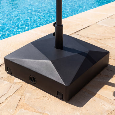 70kg Mobile Fillable Patio Umbrella Base with 4 Wheels and 2 Locks for 38-48mm Pole