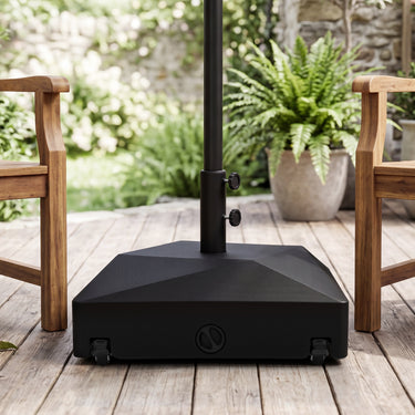 70kg Mobile Fillable Patio Umbrella Base with 4 Wheels and 2 Locks for 38-48mm Pole