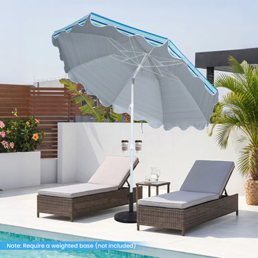 Beach Umbrella with Tilt Sand Anchor UPF 50 and 8 Ribs