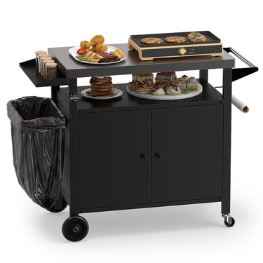 Outdoor Grill Cart and Food Prep Station with Stainless Steel Top