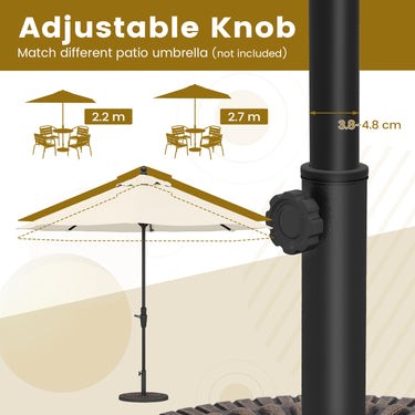 14 KG Heavy Duty Umbrella Base Round with Adjustable Knob for 38-48mm Pole