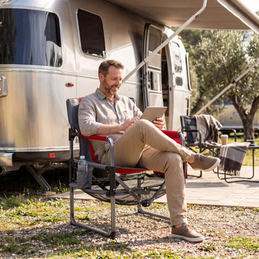 Heavy Duty Camping Chair with Cup Holder Side Pocket and Shelf for Adults
