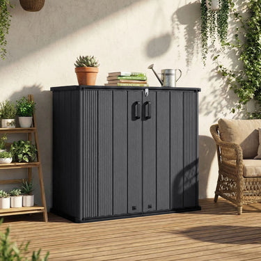 665 L Outdoor Storage Shed with Lockable Door and Waterproof Grooved Roof
