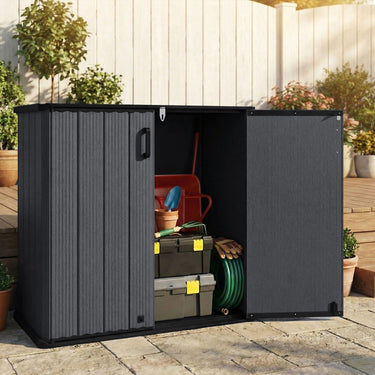 665 L Outdoor Storage Shed with Lockable Door and Waterproof Grooved Roof