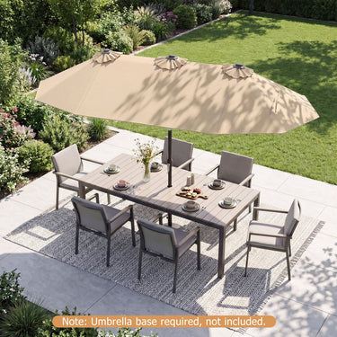 Rectangle Outdoor Market Umbrella with 12 Ribs for Pool Garden Deck