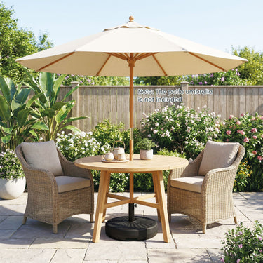 51 cm Round Patio Umbrella Base 27 KG Fillable with 2 Couplers