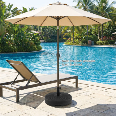 51 cm Round Patio Umbrella Base 27 KG Fillable with 2 Couplers