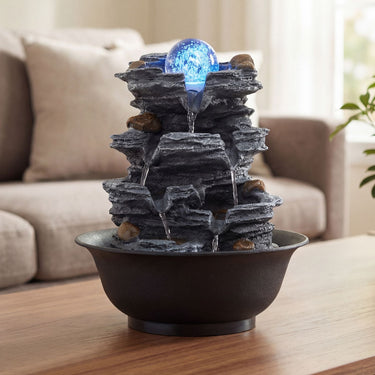 Rolling Crystal Ball Water Fountain Indoor with Pump for Home Decor