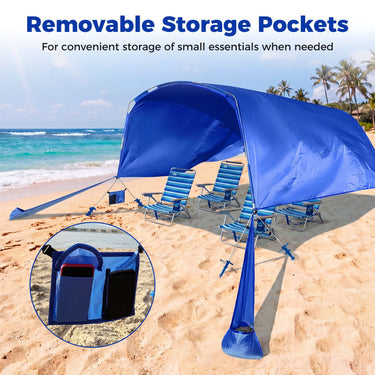 Wind Powered Beach Tent for 8 People with UPF50+ Protection for Beach