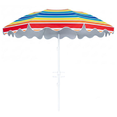 Beach Umbrella with Tilt Sand Anchor UPF 50 and 8 Ribs