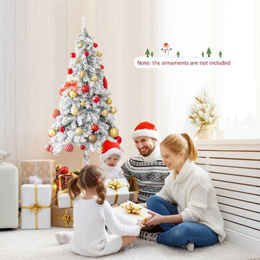 185CM Pre-Lit Artificial Christmas Tree with 442 Branch Tips